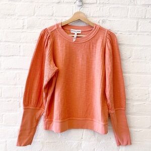 Apiece Apart || Olimpio Sweatshirt Puff Sleeve Coral Salmon Peach Small
